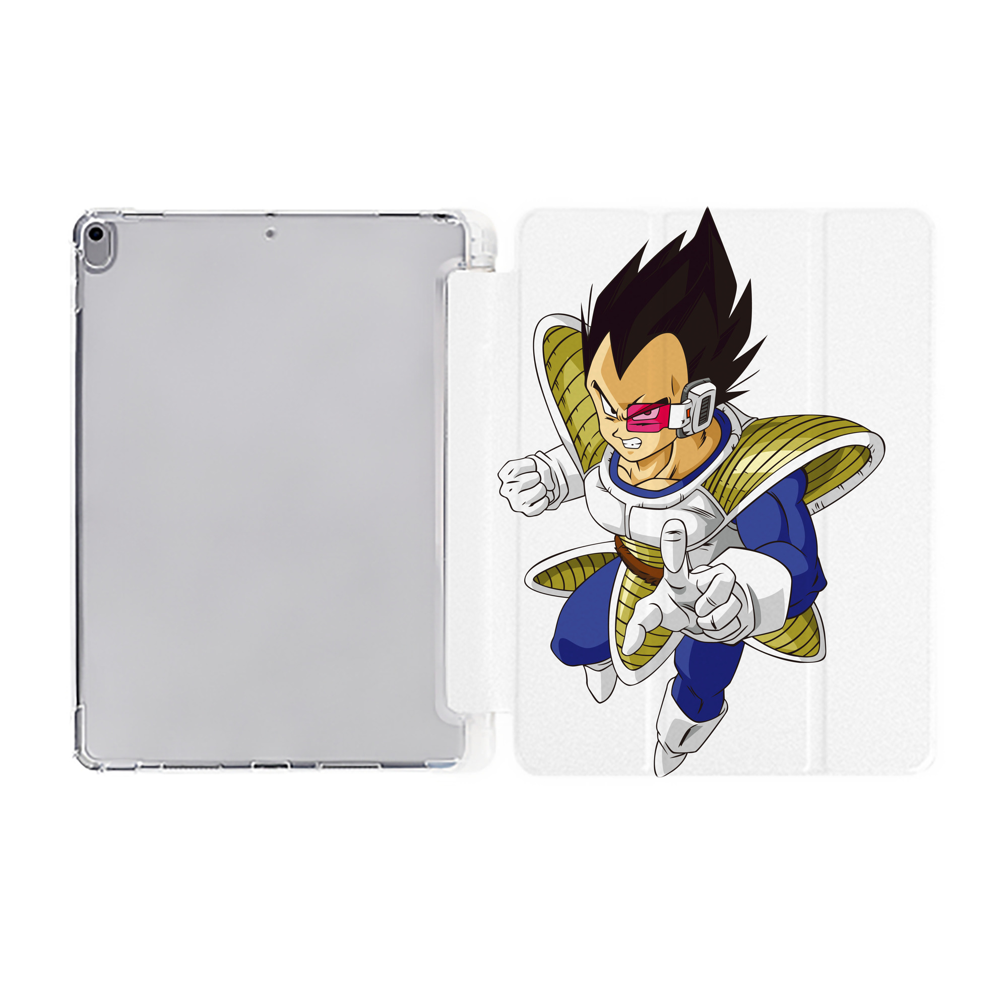 （画像用） ドラゴンボール ベジータ四世（Bejīta Yonsei）DRAGON BALL Vegeta IV IPad ケース ペン収納付き 三つ折りスタンド PUレザー×シリコン 対応機種9.5/10.5/10.9インチ
